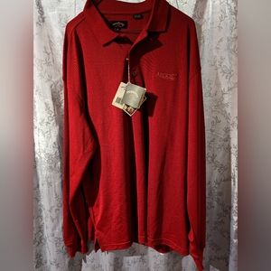 Monterey Club Dry Swing Long Sleeve Active Shirt XL Red Argosy Golf